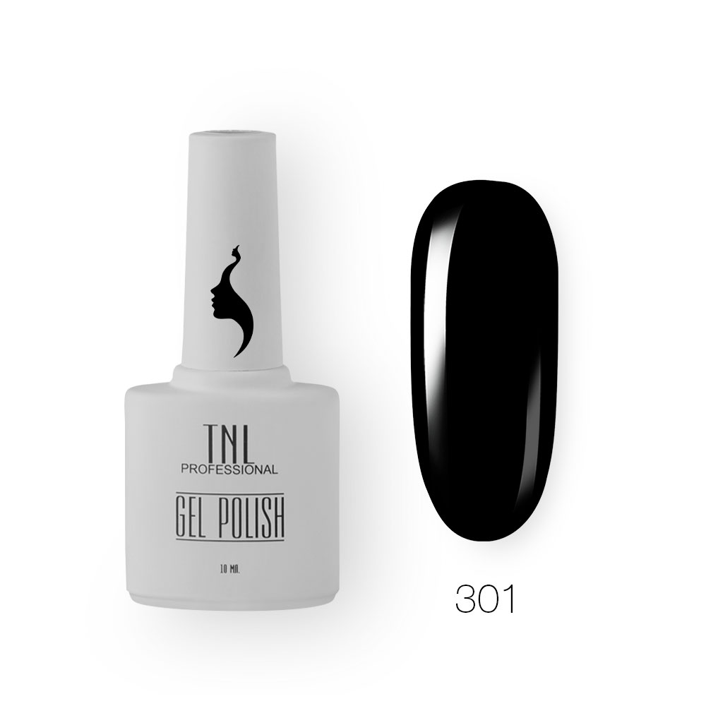 Гель-лак TNL 8 Чувств №301 – черный (10 мл.)