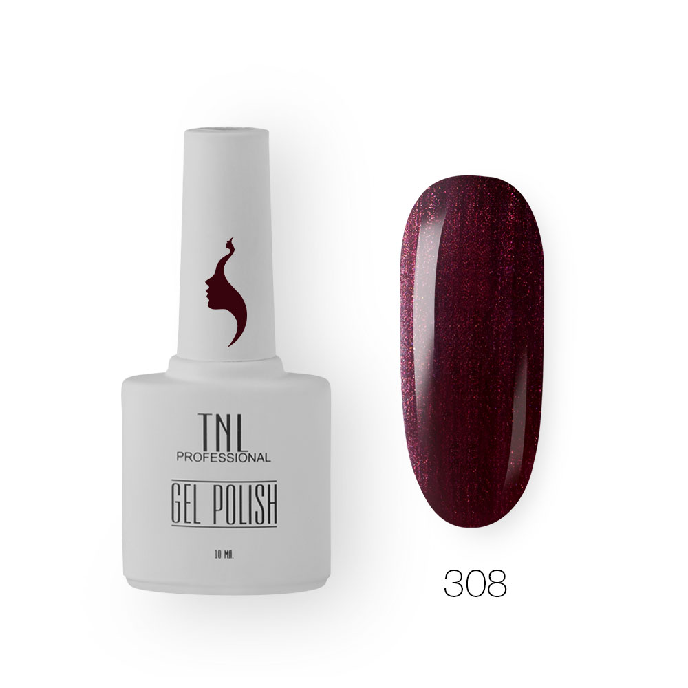 Гель-лак TNL 8 Чувств №308 – шиммерное вино (10 мл.)
