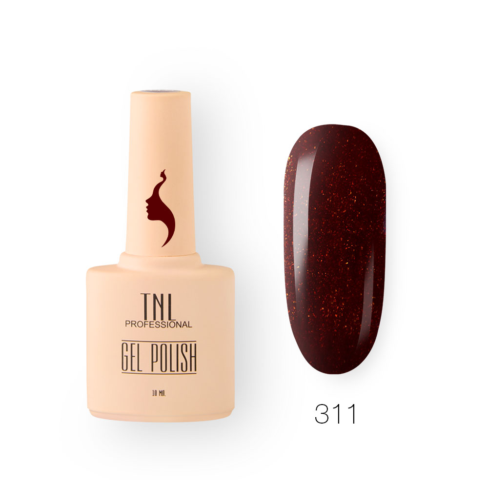 Гель-лак TNL 8 Чувств №311 – блеск бордо (10 мл.)