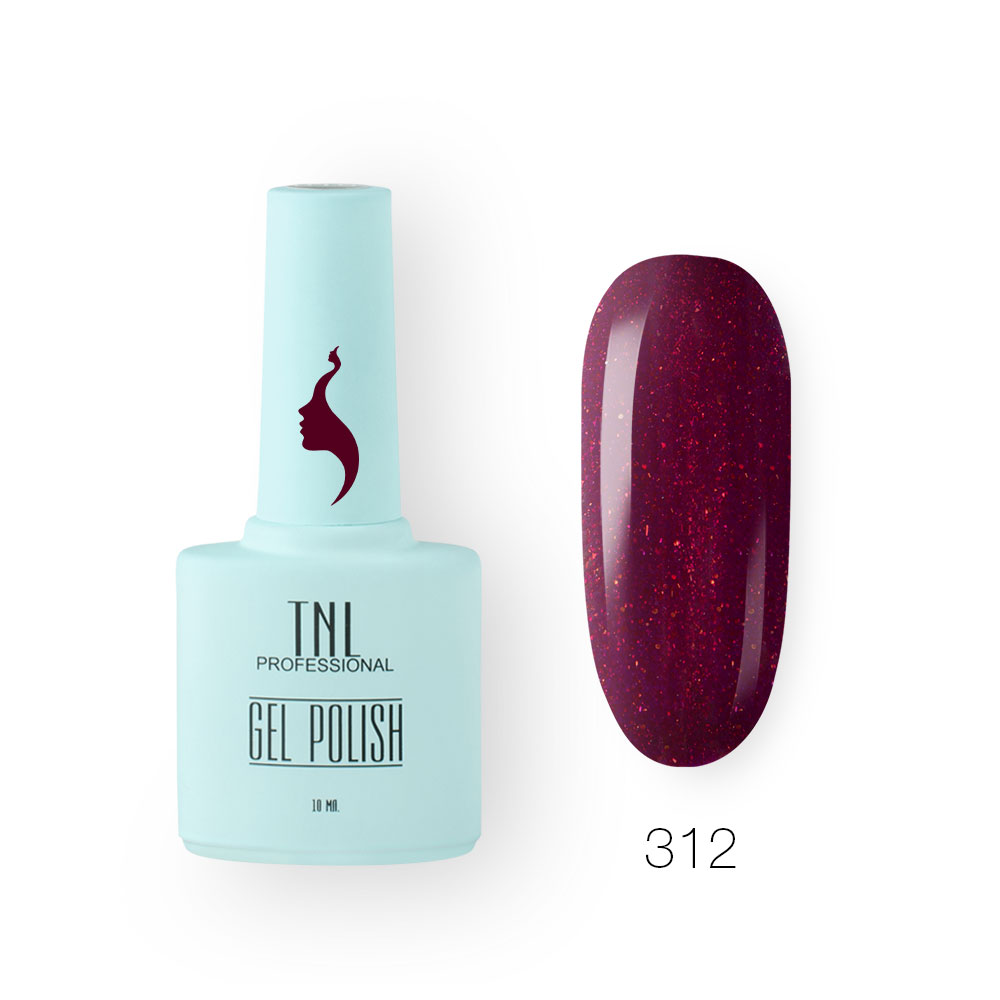 Гель-лак TNL 8 Чувств №312 – пурпурная россыпь (10 мл.)