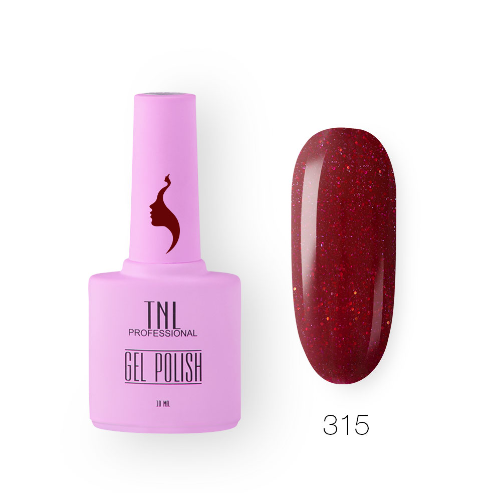 Гель-лак TNL 8 Чувств №315 – зерна граната (10 мл.)