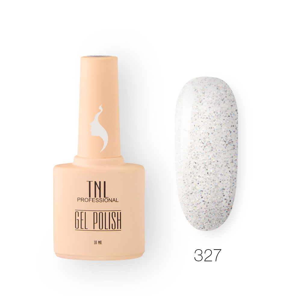 Гель-лак TNL 8 Чувств №327 – серебристый фейерверк (10 мл.)