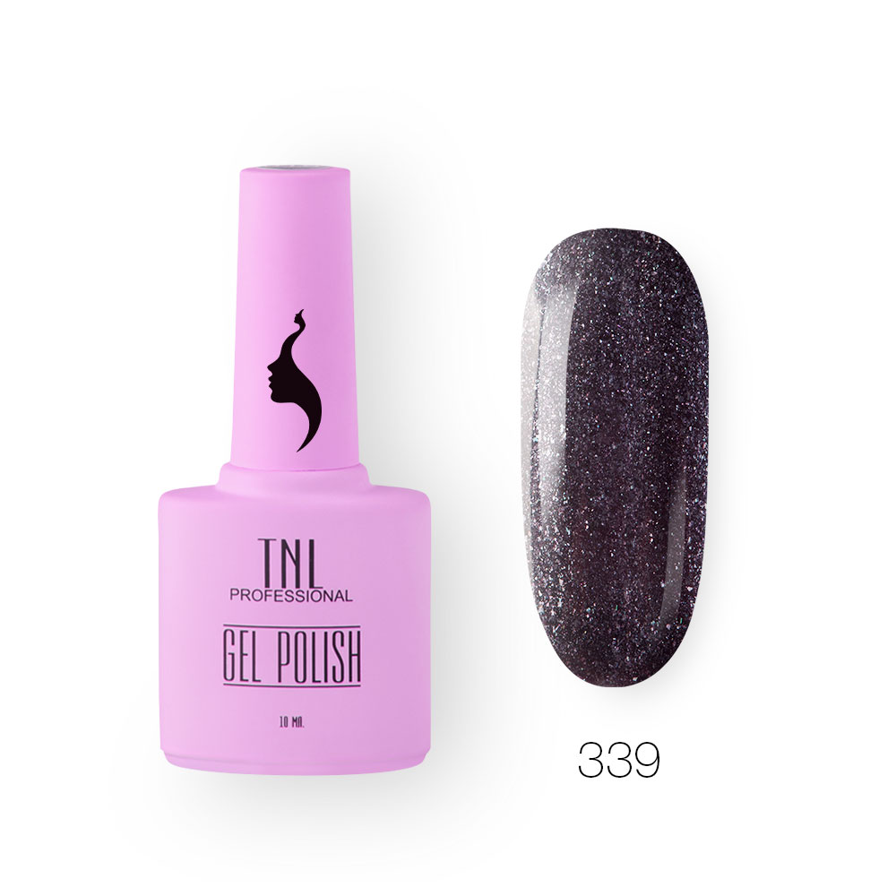 Гель-лак TNL 8 Чувств №339 – искры графита (10 мл.)