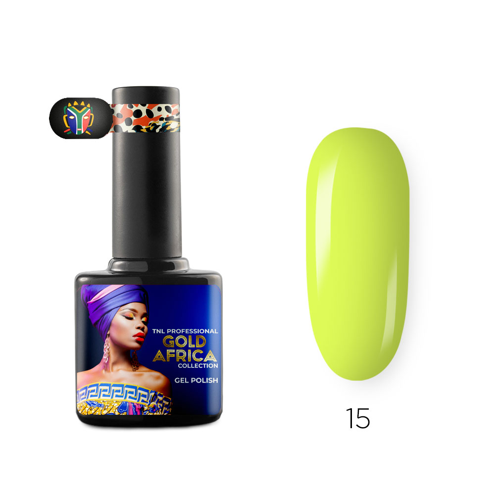 Гель-лак TNL Gold Africa №15 – Желтая игуана (10 мл.)
