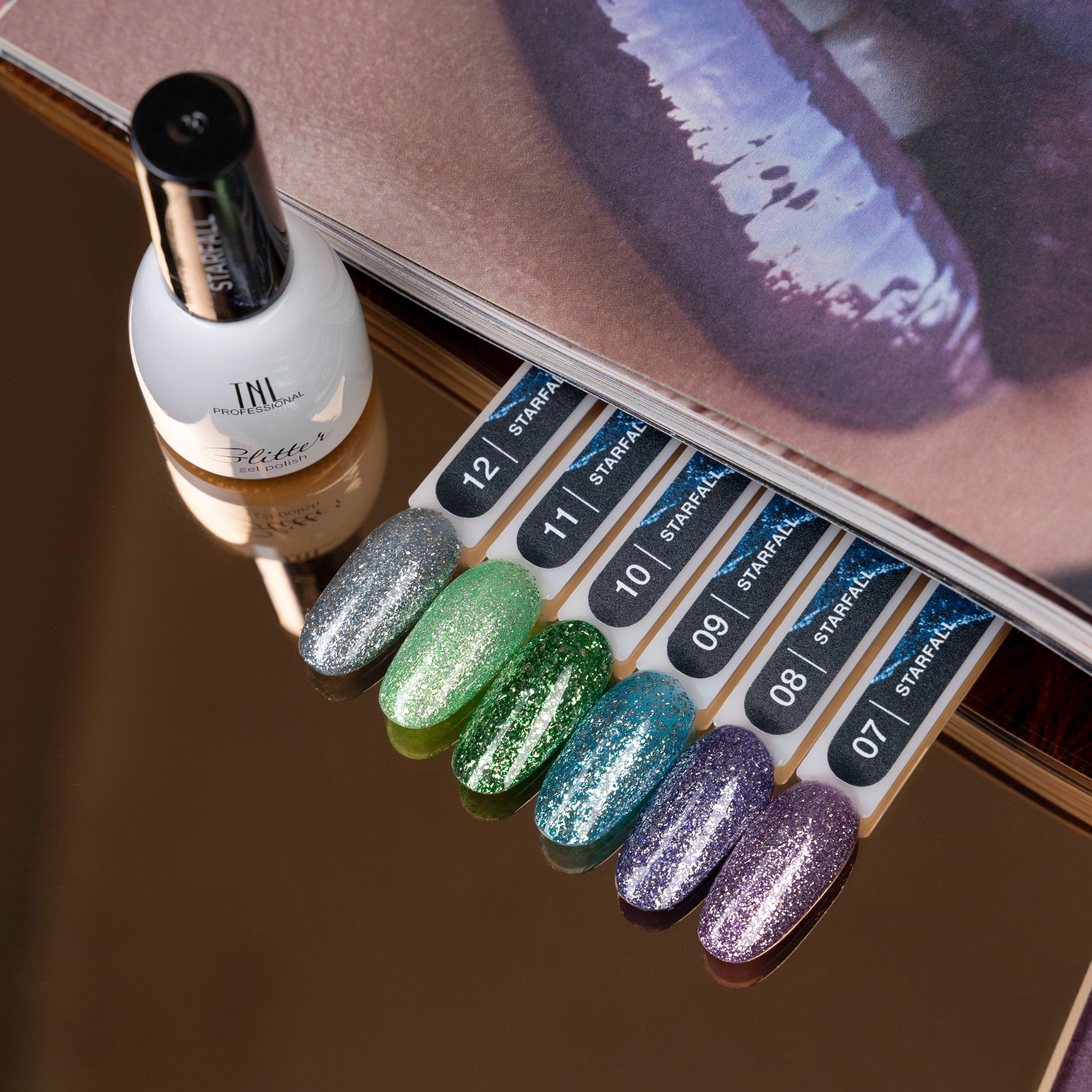 Гель-лак TNL Starfall №12 – Снежные хлопья (7 мл.)