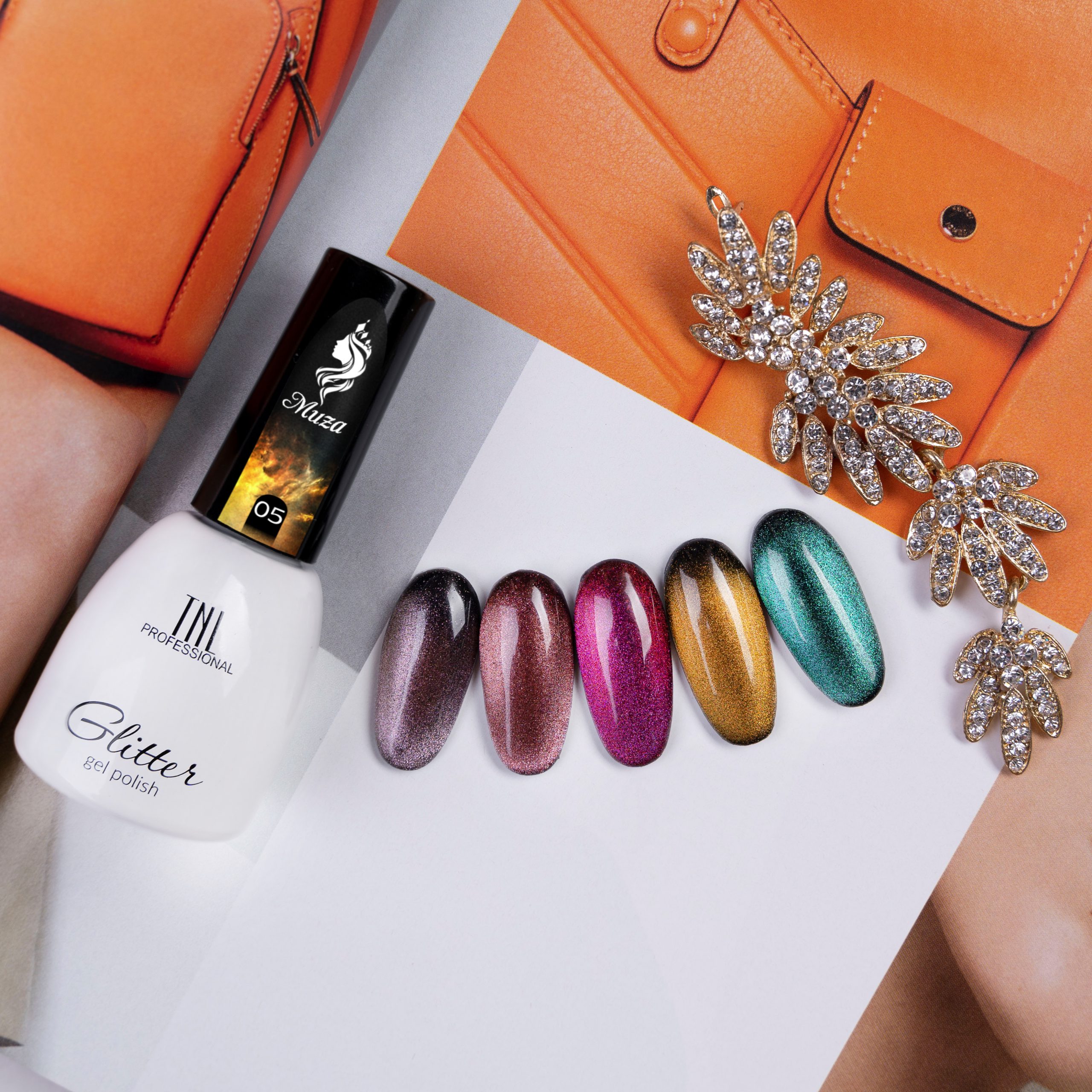 Гель-лак TNL кошачий глаз Muza №01 – Нежный ангел (7 мл.)