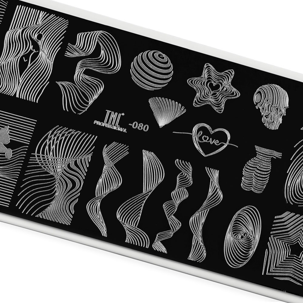 Пластина для стемпинга TNL Premium – силуэтные линии (080)