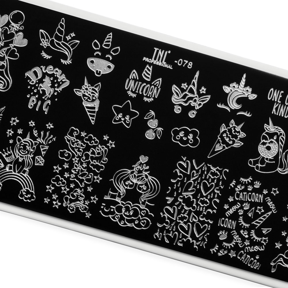 Пластина для стемпинга TNL Premium – сказочный единорог (078)