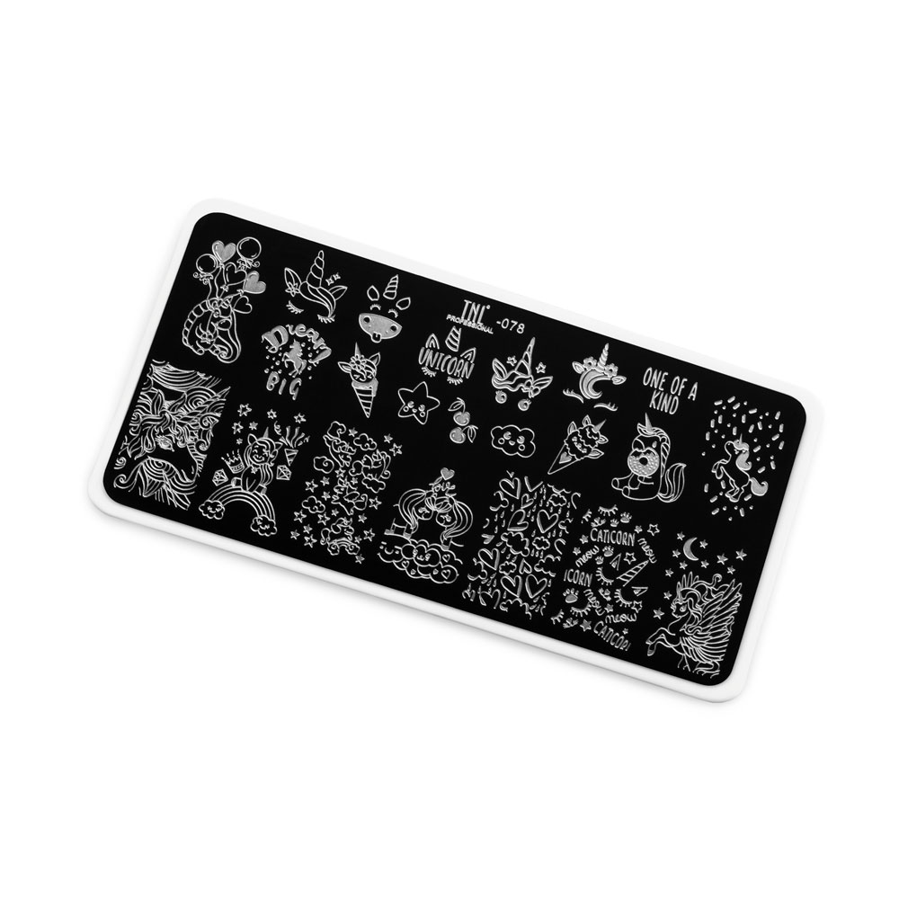 Пластина для стемпинга TNL Premium – сказочный единорог (078)