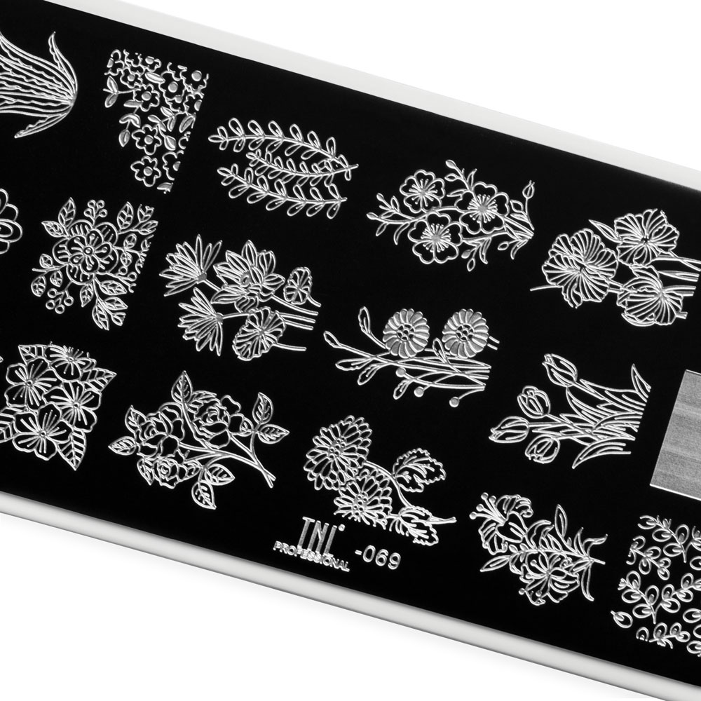 Пластина для стемпинга TNL Premium – цветочные мотивы (069)
