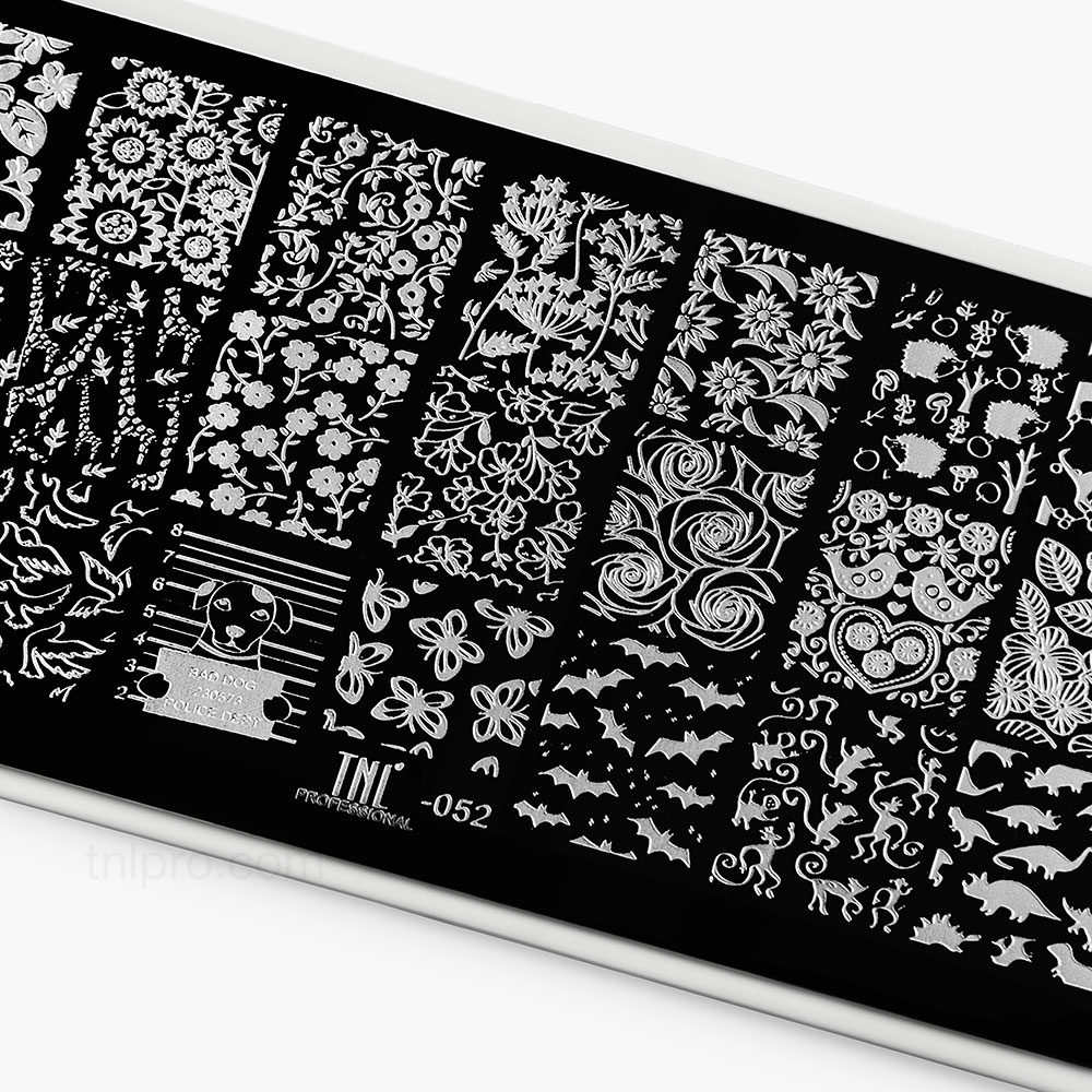 Пластина для стемпинга TNL Premium – цветы и животные (52)