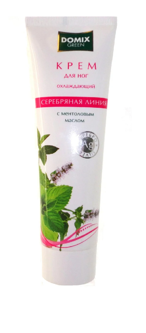 100 мл Крем охлаждающий для ног ментоловым  маслом и наносеребром