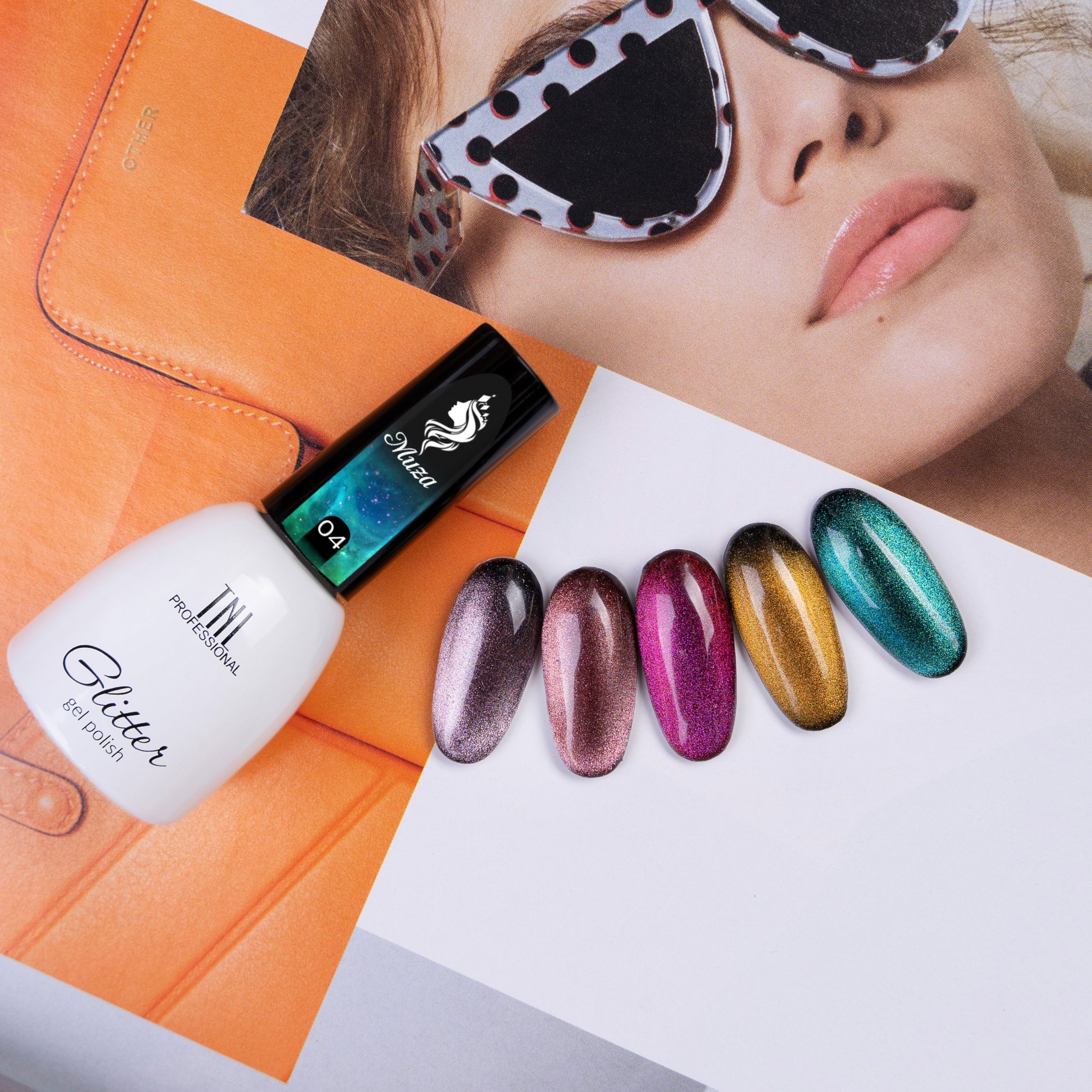 Гель-лак TNL кошачий глаз Muza №02 – Мерцающий единорог (7 мл.)